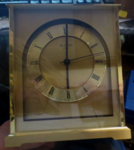 Vintage Bulova Quartz Mantle Clock West Germany Brass 9 X 7.5 X 3.5” Wor... - $27.83