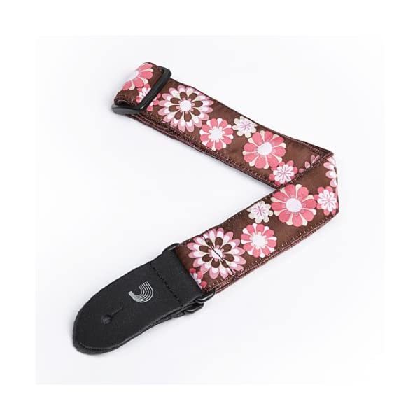 Planet Waves 15UKE02 1.5 inch Nylon Ukulele Strap - Brown/Pink Flowers  - $18.00