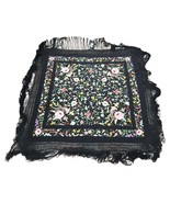 Handmade Vintage Chinese Silk Shawl 5.2&#39; x 5.3&#39; (160cm x 162cm), 1950s -... - $3,644.32 CAD