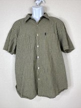 Pinapple Connection Men SIze XL Yellow/Blue Check Button Up Shirt Short Sleeve - £6.46 GBP
