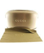 GUCCI GOLD BROWN LARGE CLAMSHELL LEATHER CASE WITH CLOTH &amp; CARDBOARD BOX - £29.13 GBP