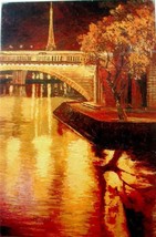 Howard Behrens &quot;Twilight on the Seine I&quot; Heavily Embellished List $3750 HS#COA - £1,975.93 GBP