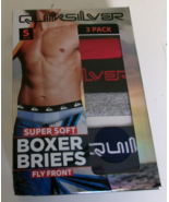 Three QuickSilver boxer briefs Size Small Fly Front Red Blue and Gray - $345.32 MXN