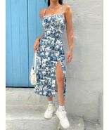 Long Dress Strapless Wrap Chest High Slit Daisy Wrap around Skirt Maxi D... - $20.99