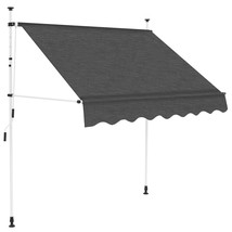 vidaXL Retractable Awning Anthracite Polyester with PU coating, Steel - $195.52