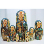 10pcs Hand Painted One of a Kind Russian Nesting Doll of &quot;Christ&#39;s Nativ... - £640.38 GBP