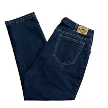 BESPOKE MYOJ Hand Made Blue Stretchy Jeans High Rise Straight 38x28 - £23.33 GBP