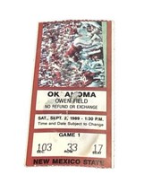 1989 Oklahoma Sooners Vs New Mexico State Football Ticket Stub 9/2/89 Probation - £12.09 GBP