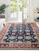 EORC IE497NV8X10 Hand-Knotted Wool Timeless Rug, 8&#39; x 10&#39;, Navy Area Rug - £1,397.87 GBP