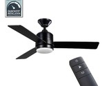 Hampton Bay Castlegate 44&quot; Indoor Integrated LED Matte Black Ceiling Fan - £76.85 GBP
