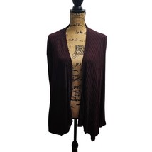 American Eagle Burgundy Ribbed Open Front Cardigan Sweater Long Sleeve - $19.79