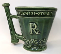 Rx Pharmacy Green Coricidin Mortar Pestal Coffee Mug Schering Secundoum Artem - £23.53 GBP