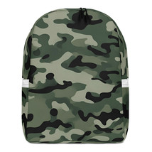 New Minimalist Backpack Green Camouflage Zip Top Large Fits Laptop Padded - £28.47 GBP