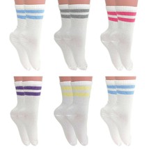 Tennis Cotton Crew Socks for Women Extra Thin and Breathable 6 PAIRS - £13.33 GBP