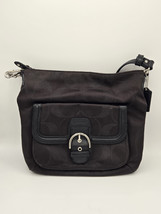 Coach Campbell Signature Metallic North South Hobo Crossbody Dark Brown - $37.96