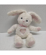 Vintage Carters Soft White Bunny Plush Rattle Princess Heart - $62.51 CAD