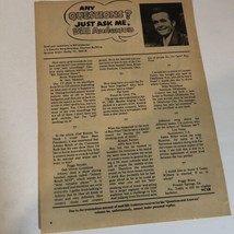 Bill Anderson Magazine article Vintage Clipping Any Question Just Ask Me - £5.28 GBP