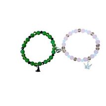 Wicked Elphaba Galinda Friendship Bracelets Rhinestone Pink Green Best F... - $239.09 MXN