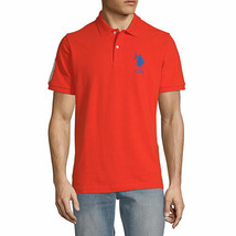 U.S. Polo Assn. Men&#39;s Big Pony Short Sleeve Pique Polo Shirt Small Orange Heat - £26.16 GBP