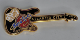 Atlantic City New Jersey Black GUITAR Dice Hard Rock Cafe HRC Lapel Hat PIN - £7.16 GBP