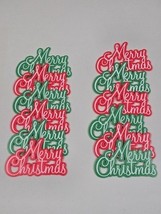 Decopac Layon Merry Christmas Script Toppers Red &amp; Green 2005 Lot Of 12 ... - €8,60 EUR
