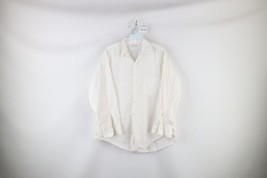 Vintage 60s Streetwear Mens Large Sanforized Cotton Collared Button Shirt USA - £35.01 GBP