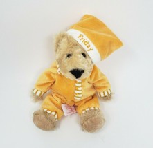 10" Fao Schwarz Sleepy Time Teddy Bear Yellow Friday Stuffed Animal Plush Toy - $23.75