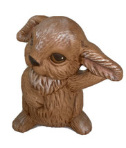 Bunny Rabbit Figurine Ceramic Mold Hand Painted Brown Easter Spring 3&quot; - £11.69 GBP