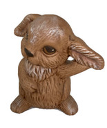 Bunny Rabbit Figurine Ceramic Mold Hand Painted Brown Easter Spring 3&quot; - £11.84 GBP