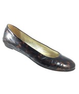 SH20 Taryn Rose EUR 36.5 US 5.5 Italy Patent Leather Brown Tortoise Flats - £15.17 GBP