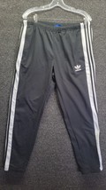 Adidas Black Tear Away Snap Off Jogger Track Pants Loose Fit Mens Sz Large - £17.12 GBP