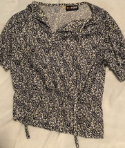 Vintage Russ Women’s Top 22 Black And White Shirt Sh4 - £9.23 GBP