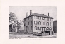 Vtg Print Brown&#39;s Famous Pictures - Longfellow&#39;s Birthplace Portland - No. 1578 - $4.00