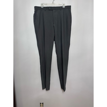 Savile Row Mens Trouser Dress Pants Black Stretch Pockets Pleated 36x35 New - $21.19