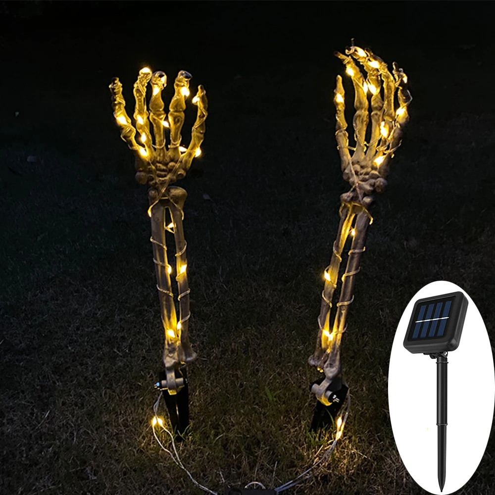 Solar Light Outdoor  Decoration Skeleton Hand Garden Lights  Lantern Solar Lamp  - £47.86 GBP