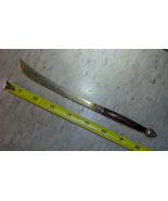 Vintage Letter Opener of Brass and brown Wood Sharp Tip - $80.72