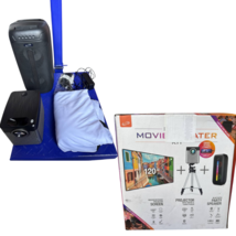Pop-Up Movie Theater Kit 120" Screen Projector Bluetooth Speaker Tripod ... - $40.50