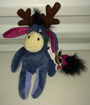 Walt Disney World Exclusive Mouseketoys Christmas Eeyore 8&quot; Beanie plush toy - £18.90 GBP