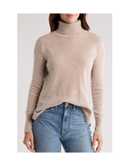 Nordstrom Turtleneck 100% Cashmere Sweater, Size Small (4/6), Beige, NWT - €102,11 EUR
