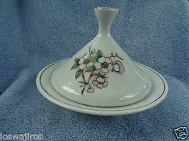Vintage 1960&#39;s Porcelana Pozzani Jundiai Brazil Butter Bowl Lid Cherry Blossom  - £11.02 GBP