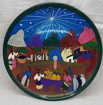 Mexican Folk Art Plate, Red Clay Story Market Dish Vibrant No Damage - $23.28