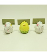Pier One Ceramic Sitting Bunny Rabbit Chick Place Card Holders (Lot of 3) - £12.22 GBP