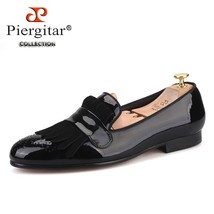 new style Handmade Men Patent Leather shoes with Classical Brogue Printing and S - £240.08 GBP