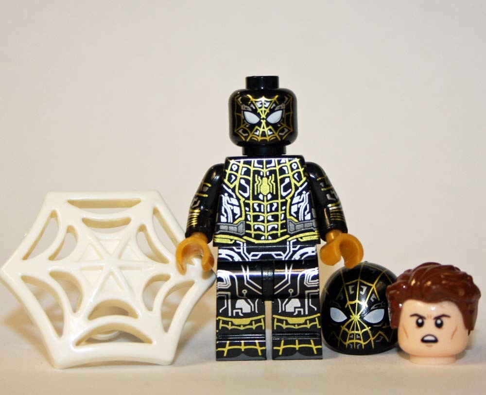 Spider-Man Far From Home Black And Gold Movie Custom Minifigures - $8.46