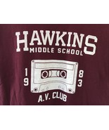 Vtg Style Stranger Things Hawkins Middle School AV Club TV Show Shirt M ... - £19.65 GBP