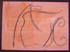 Dance Abstract Figures = Original ART Charcoal DRAWING = Cathy Peterson 2002 - £104.41 GBP
