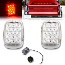 Red LED Tail Brake Signal Lamp Clear Lens Pair Flasher for 40-53 Chevy GMC Truck - £66.89 GBP