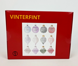 Ikea Vinterfint Decoration Bauble Set of 12 Glass Mixed Colors 2.3" New - $15.95
