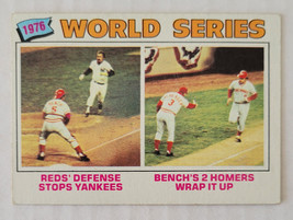 1977 Topps 1976 World Series card #412 w/Johnny Bench/Thurman Munson &#39;Se... - $2.92
