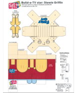 The CW Sfl TV Build-a-TV Star Stewie Griffin Cut &amp; Fold Figurine (FL Sup... - $4.90